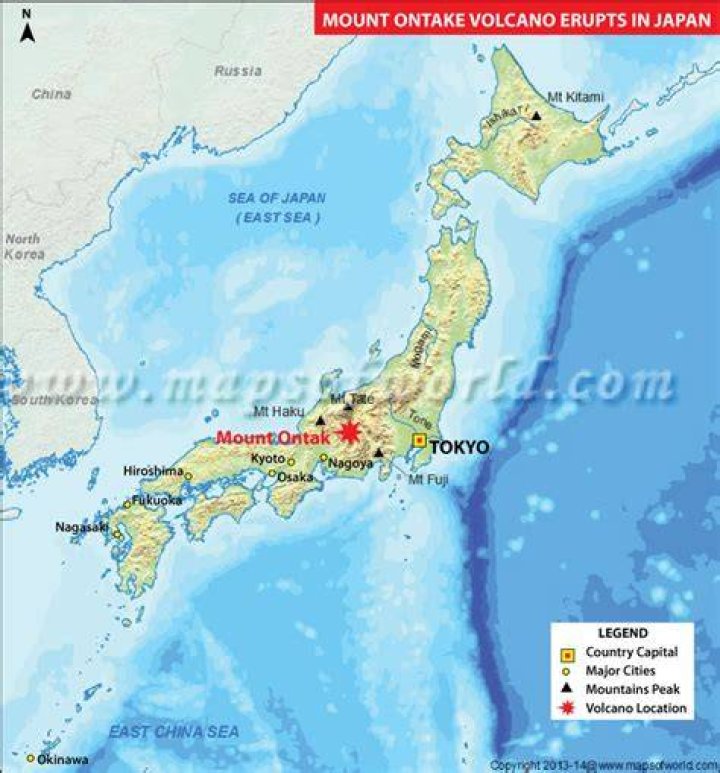 Where in Japan is Mount ontake located?